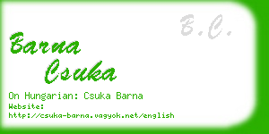 barna csuka business card